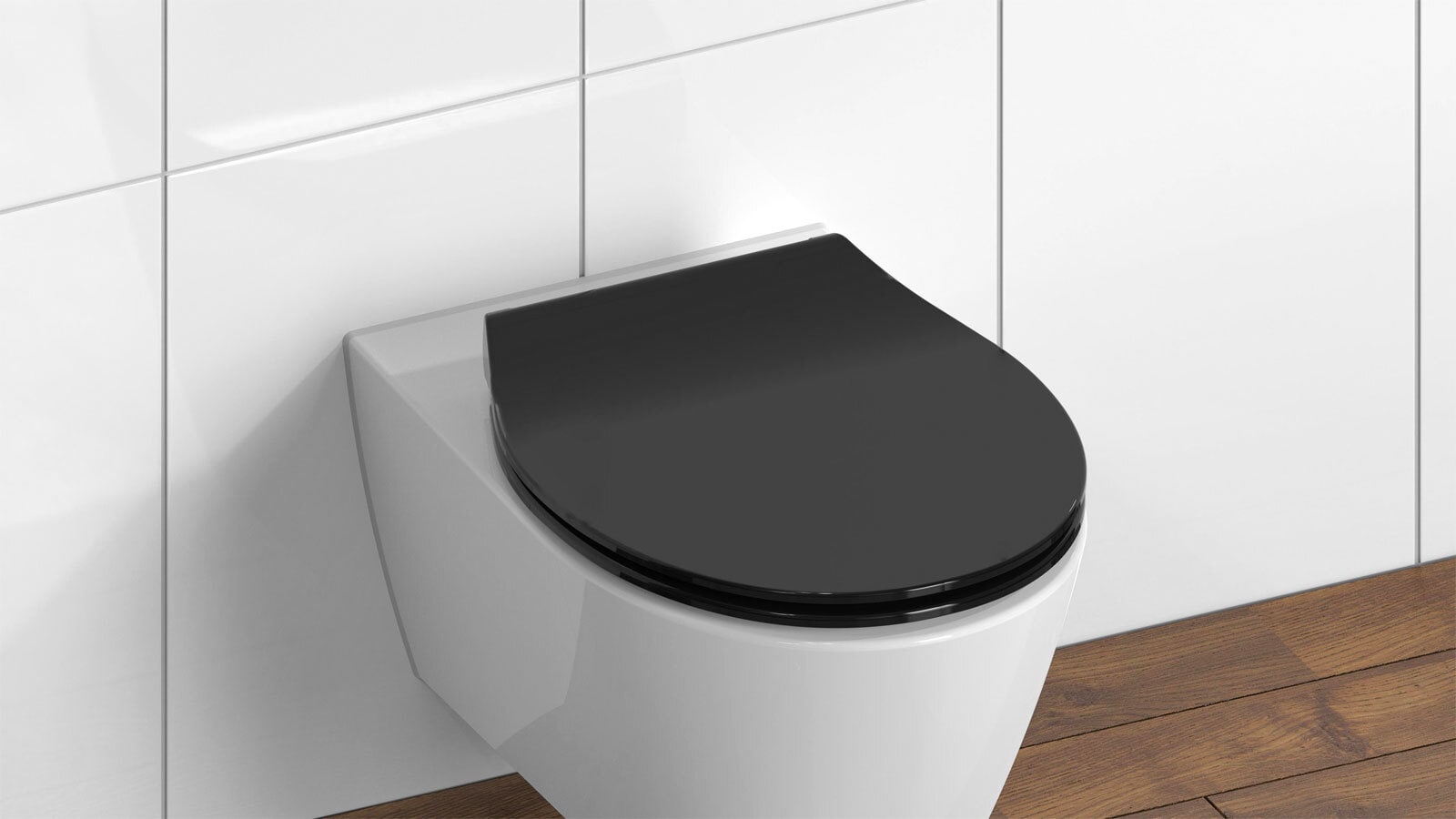 SCHÜTTE WC-Sitz Slim Black Duroplast Absenkautomatik Schnellverschluss