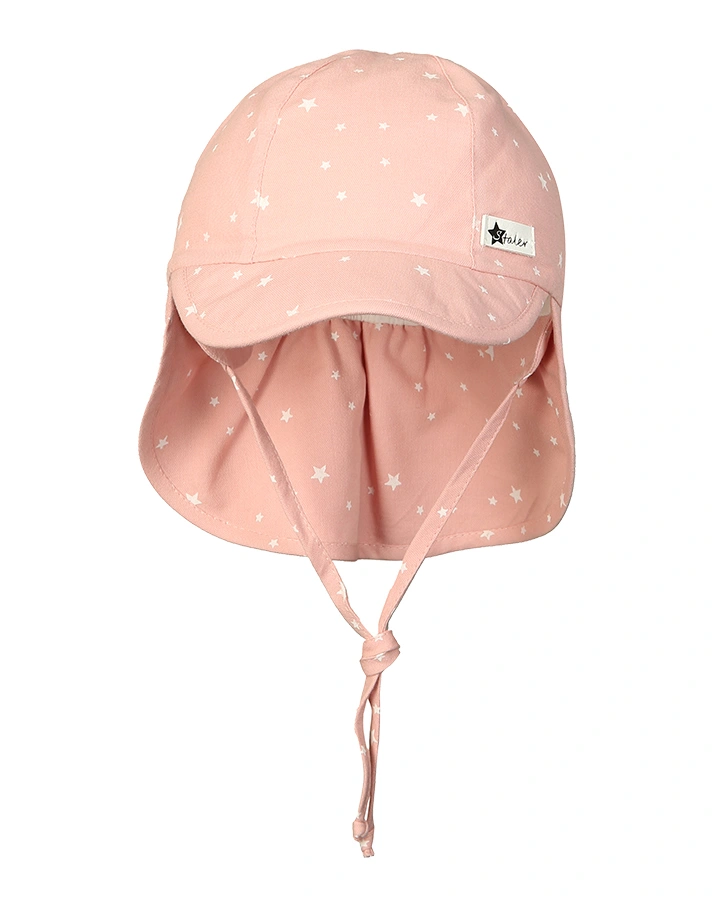 Schirmmütze STERNE mit Nackenschutz in rosa