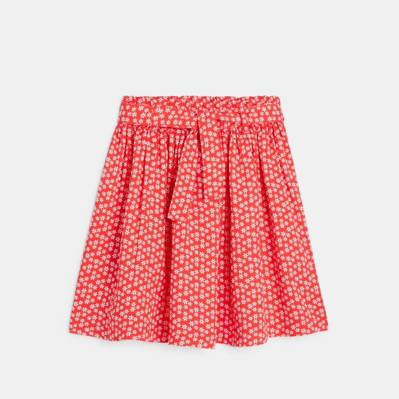 Jupe courte imprimée rouge fille