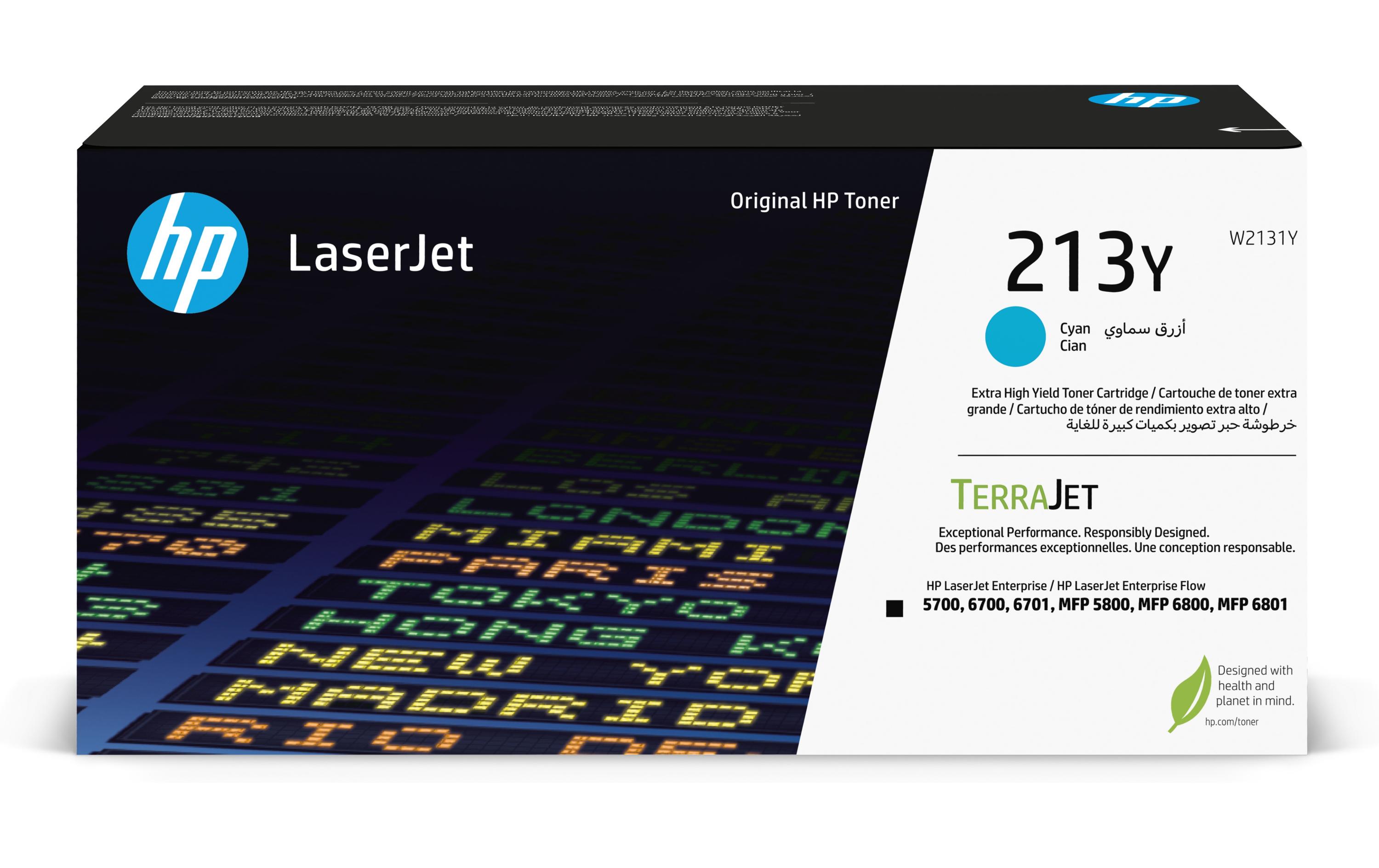 Toner 213Y (W2131Y) Cyan<br>Druckerpatrone, Cyan