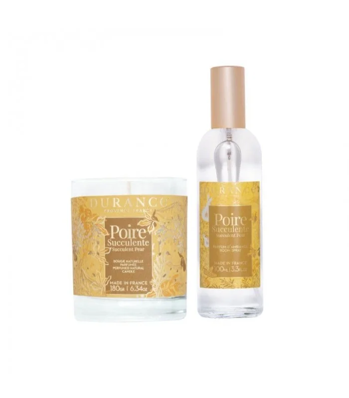 Coffret Bougie et Parfum d'Ambiance Poire Succulente 100 ml /180 gr