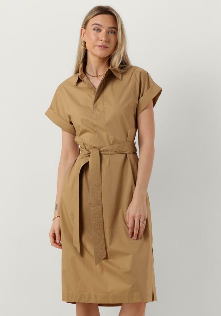 SUNCOO camel suncoo midi jurk clodie