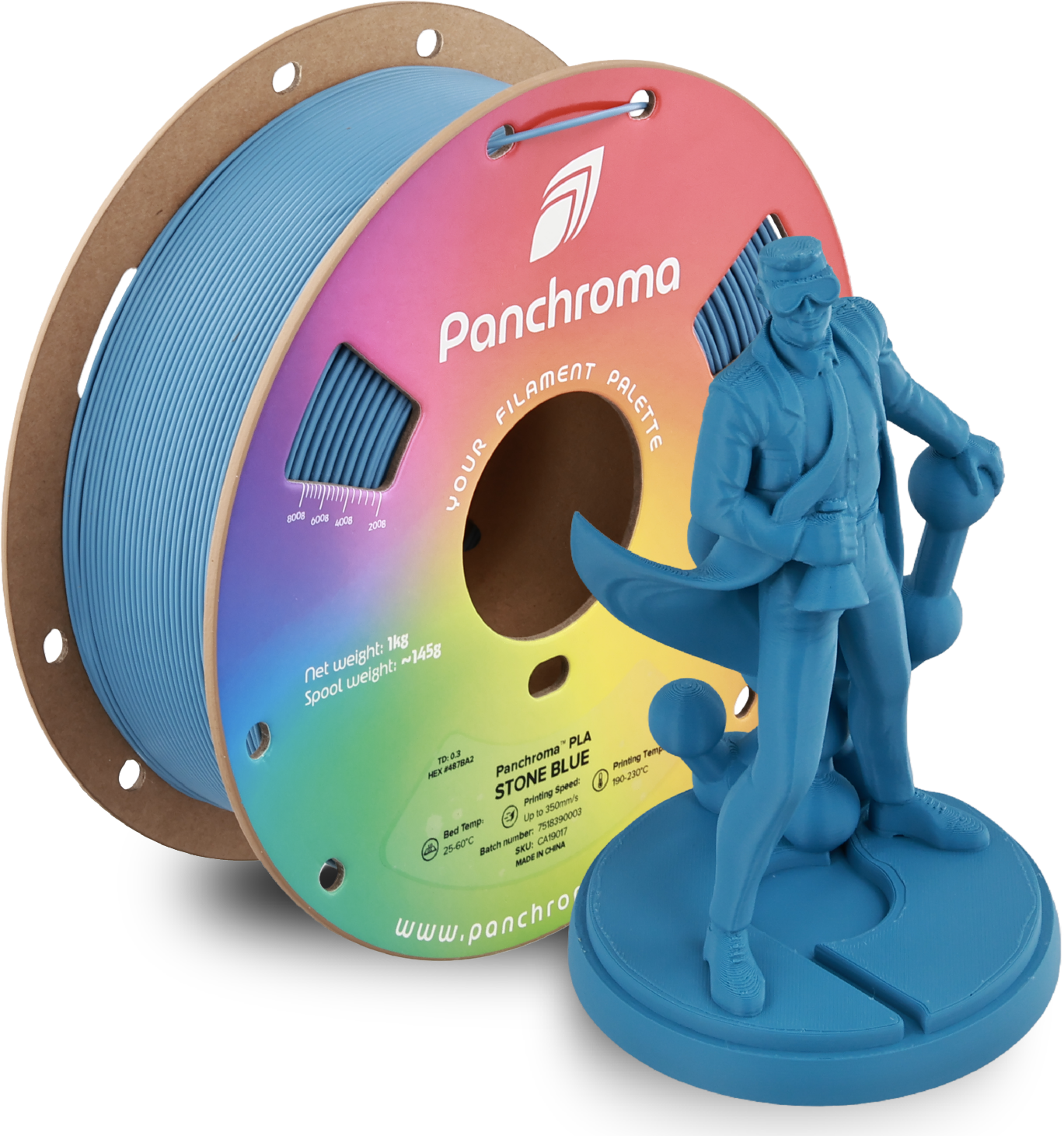 Polymaker  Panchroma™ PLA Stone Blue, 1,75 mm / 1000 g    High-Speed Filament in Stone Blue