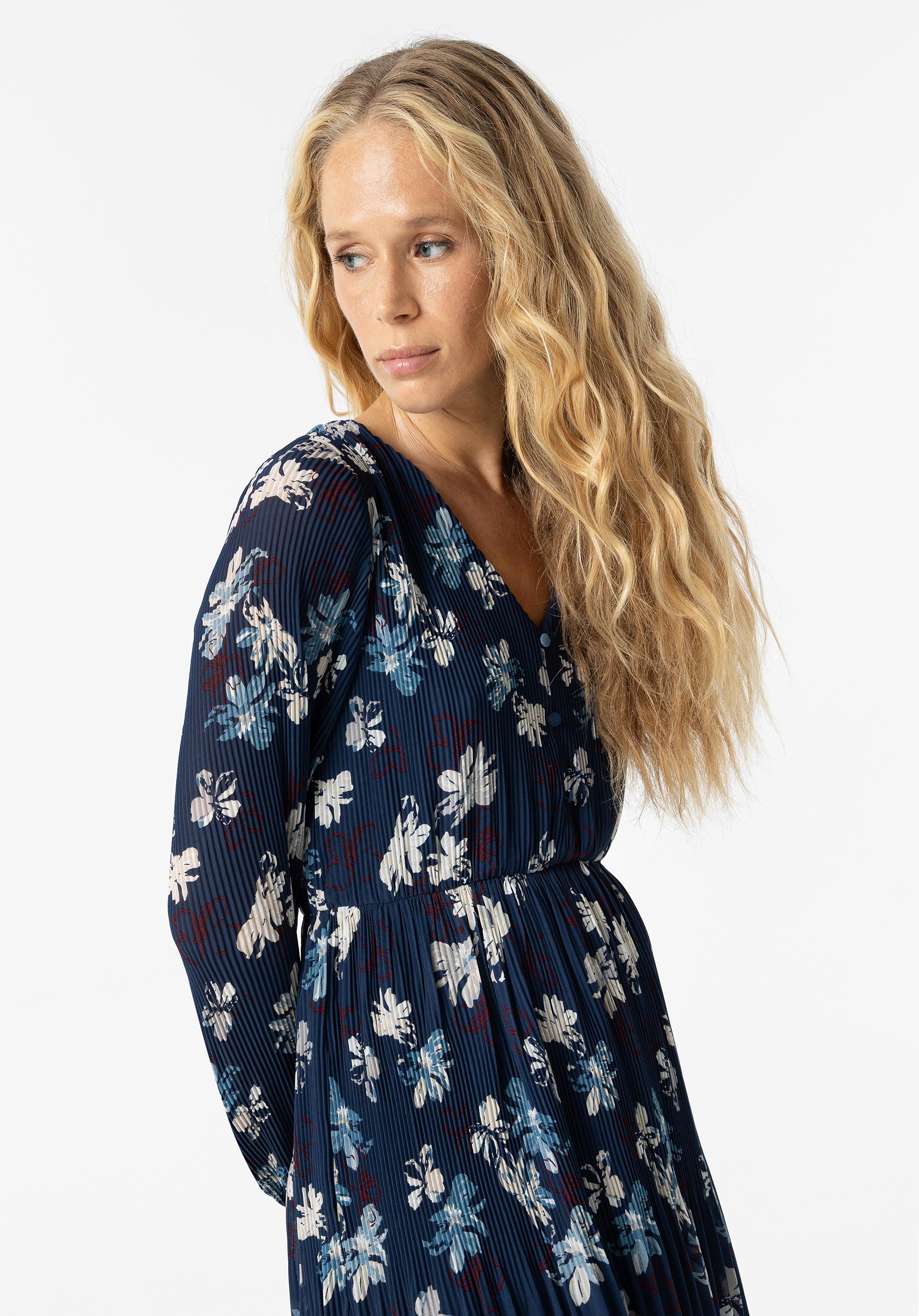 Vestido Plissado Estampado Floral