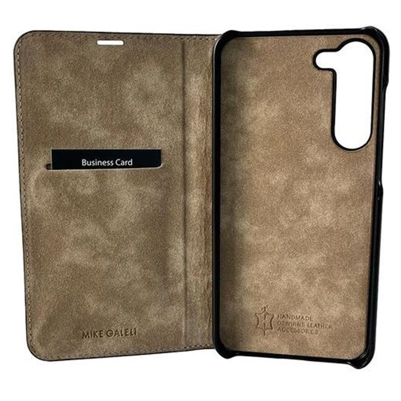 Samsung Galaxy S23 5G Echtleder Book Case Tasche Flip Cover Hand Made (MARCS23-M02) - Strawberry Cream (Rosa)