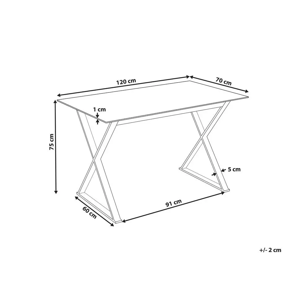 ATTICA - Eettafel - Wit/Zilver - Veiligheidsglas