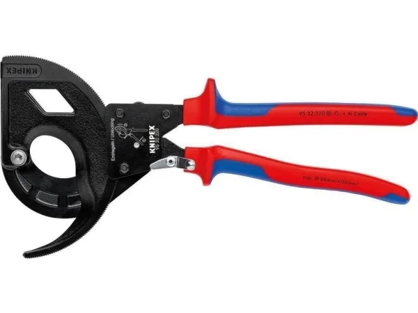 Knipex 95 32 320, Håndkabelskærer, Blå, Rød, Stål, Sort, 6 cm, REACH