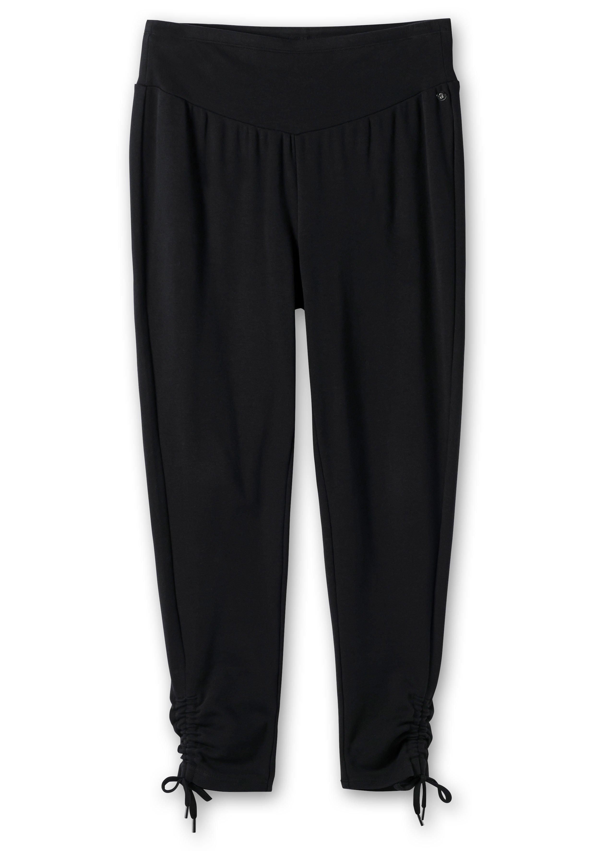 Leggings mit breitem Bund und Raffung am Saum