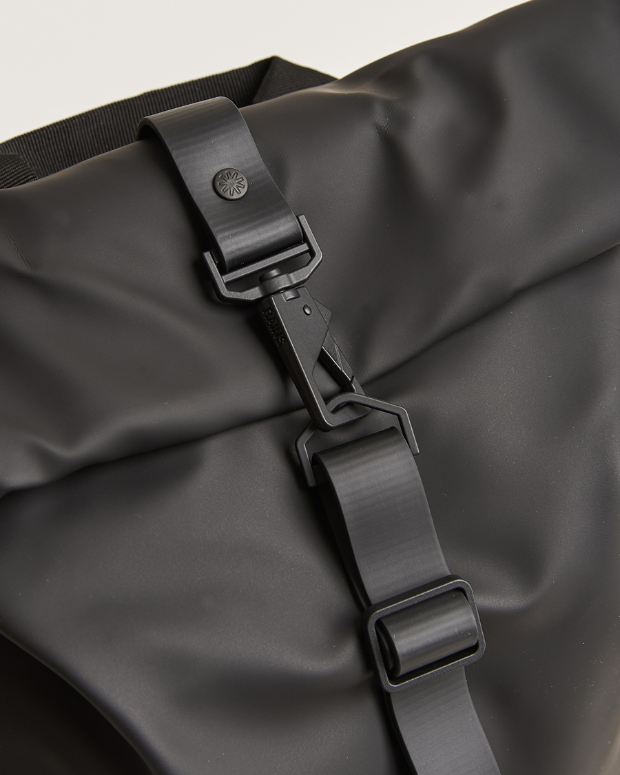 RAINS Rolltop Rucksack Black
