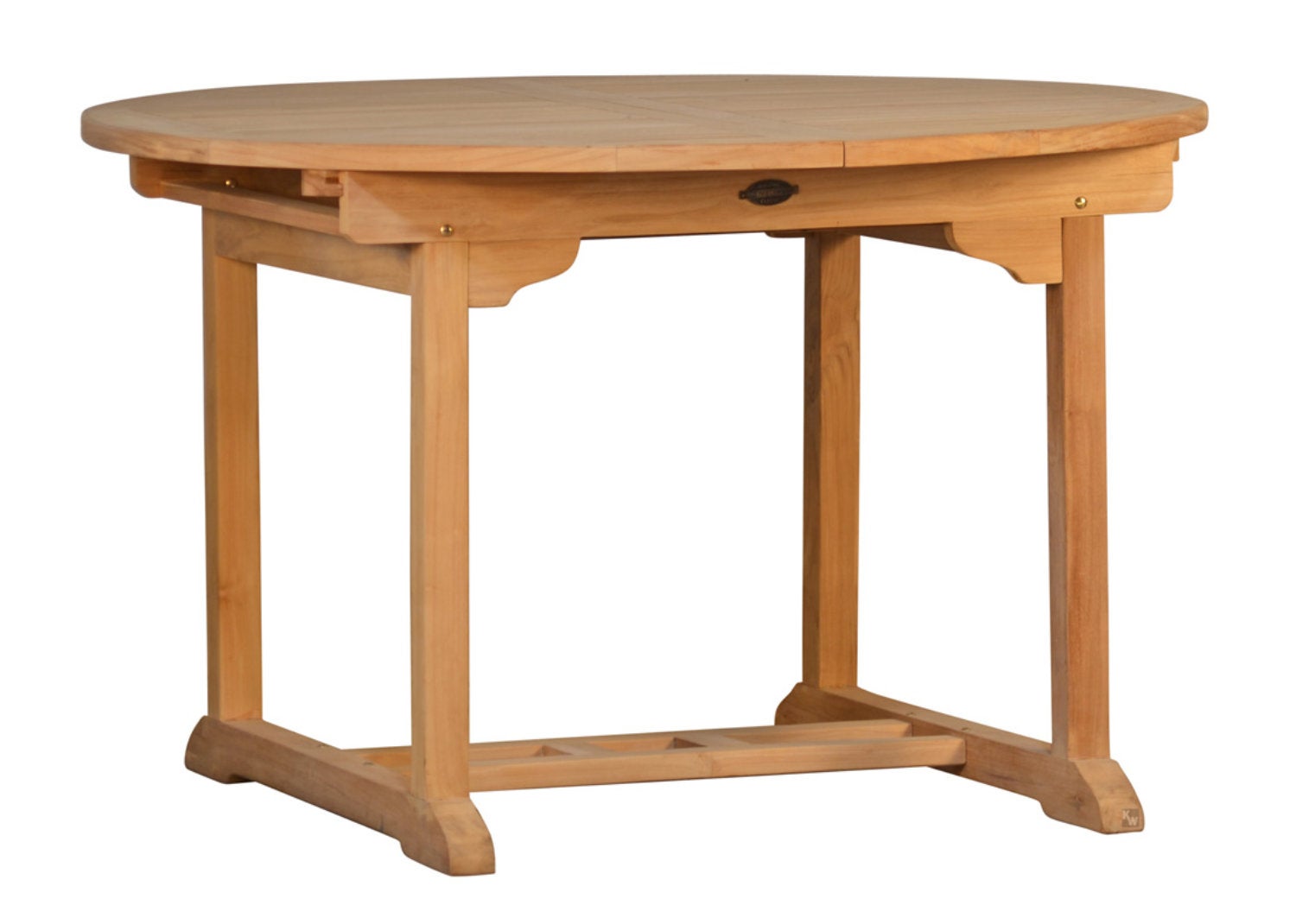 Uitschuifbare teakhouten tuintafel, 120 cm rond, extra massief houten tafel