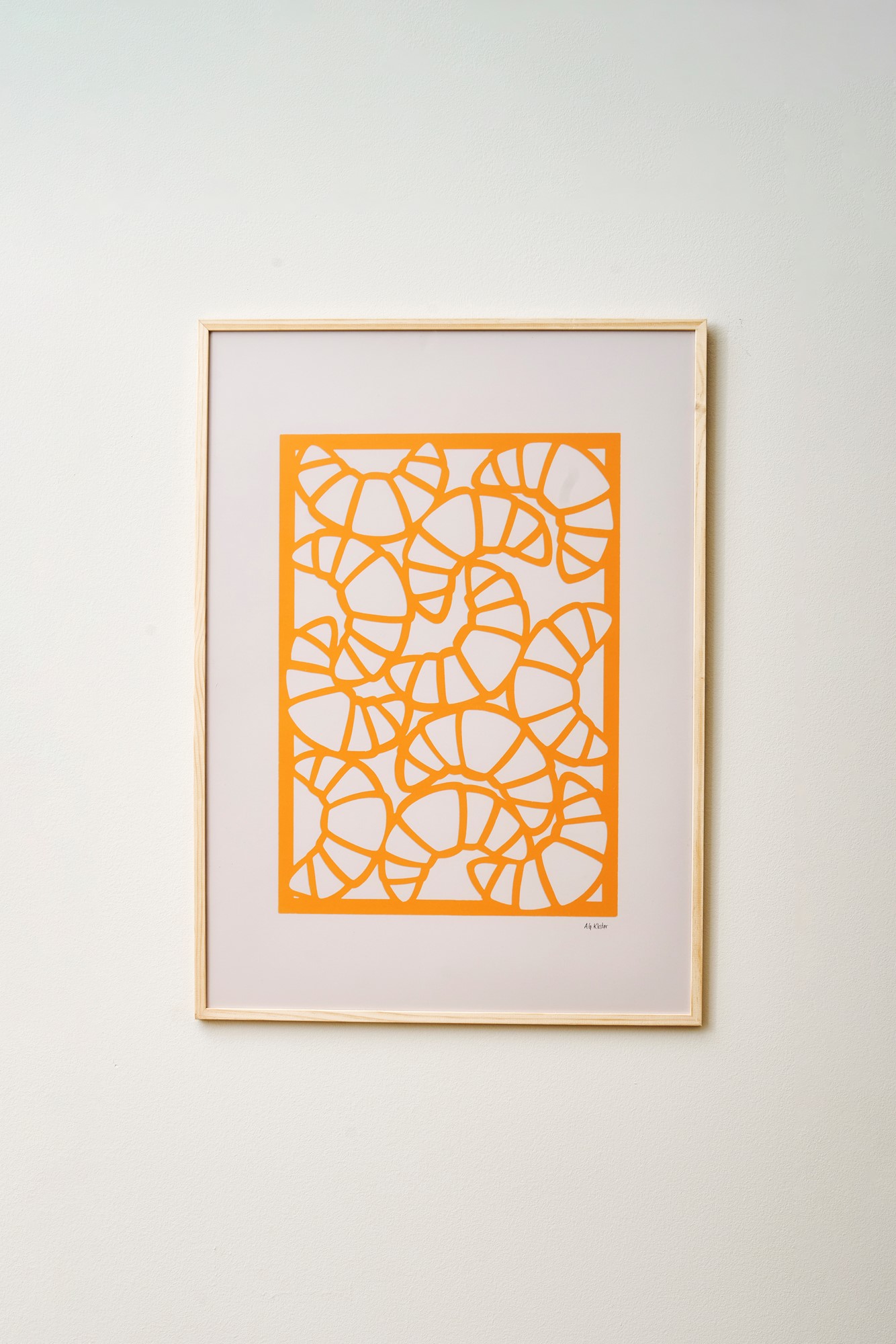 Plakat Croissants 50 x 70 | Annemette Glud Kloster. | Burned Orange | Poster and Frame
