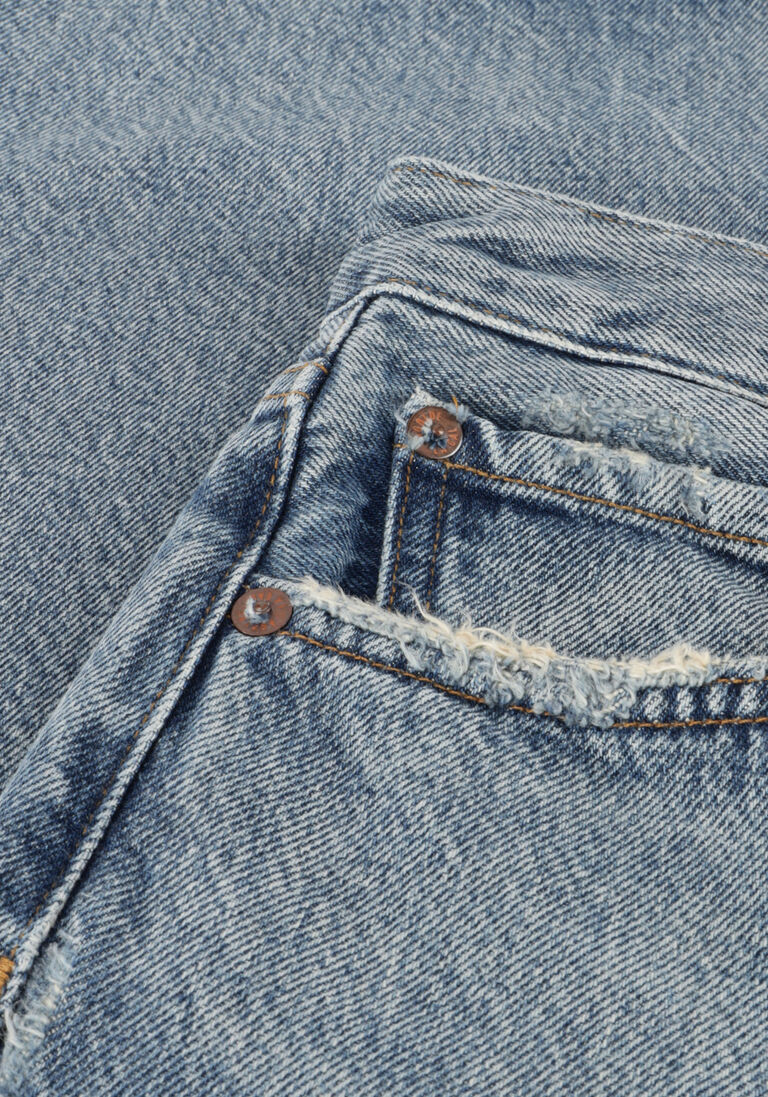 lichtblauwe agolde wide jeans arc criss cross jean