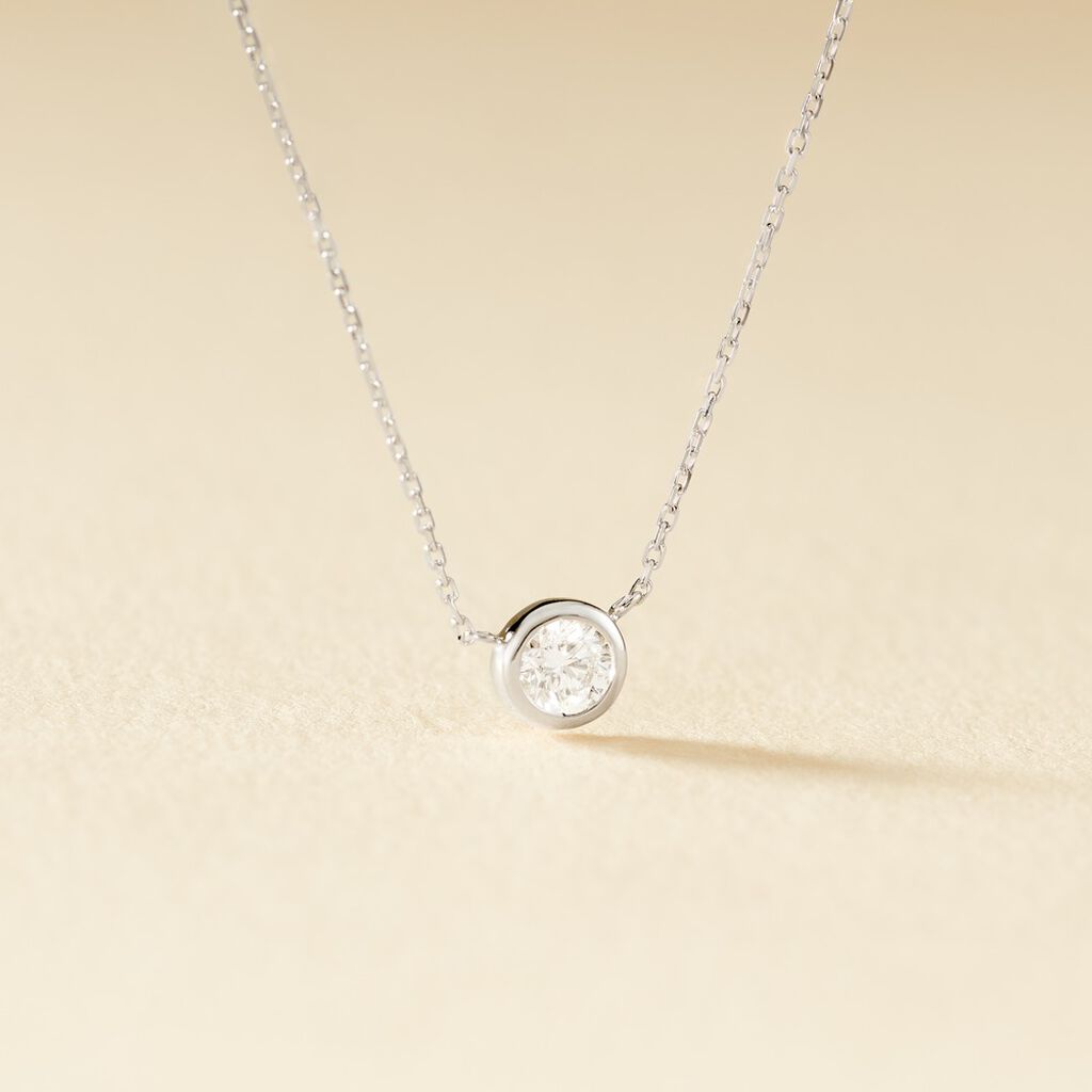 Collier Ofelia Or Blanc Diamant