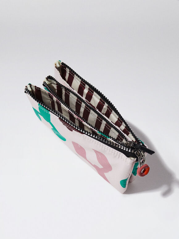 Bolsa De Nylon Estampado - Crudo