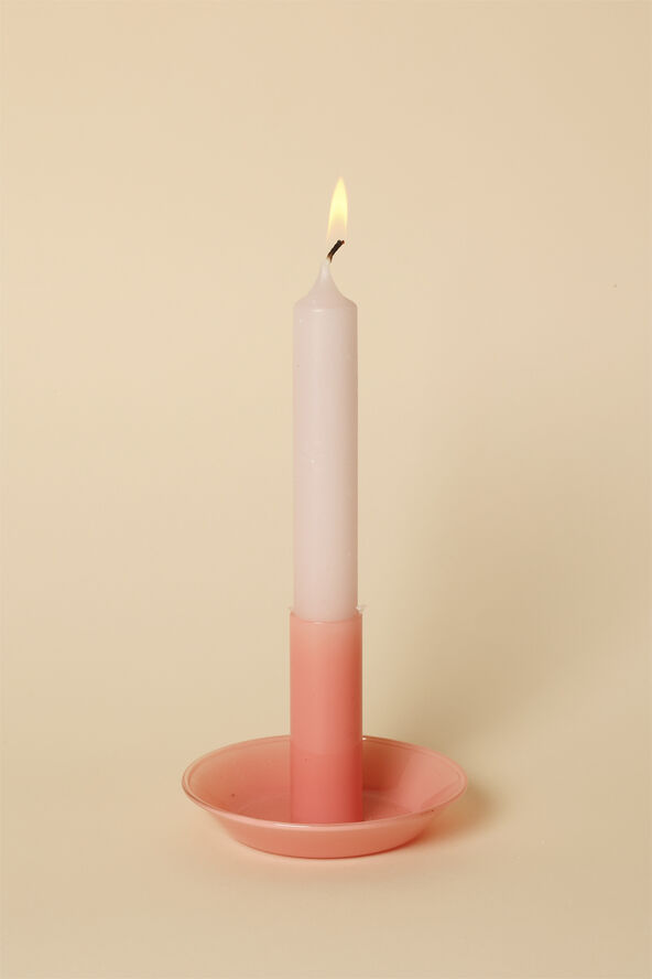 AU Maison Glas lysestage, rosa, 10xø8 cm