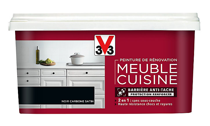 Peinture de rénovation meuble cuisine V33 noir carbone satin 2L