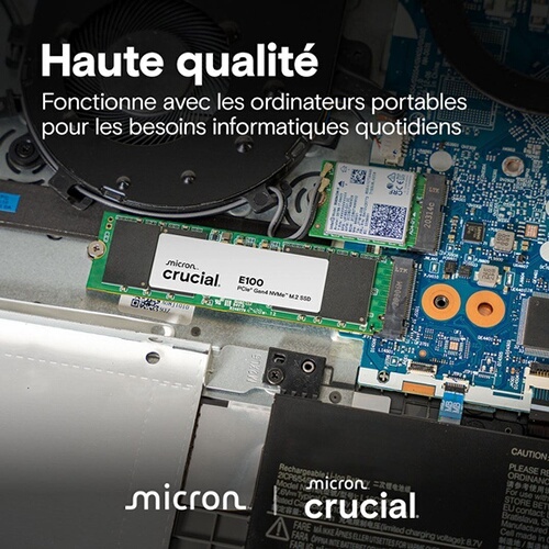SSD interne Crucial E100 1TB PCIe Gen4 NVMe M.2