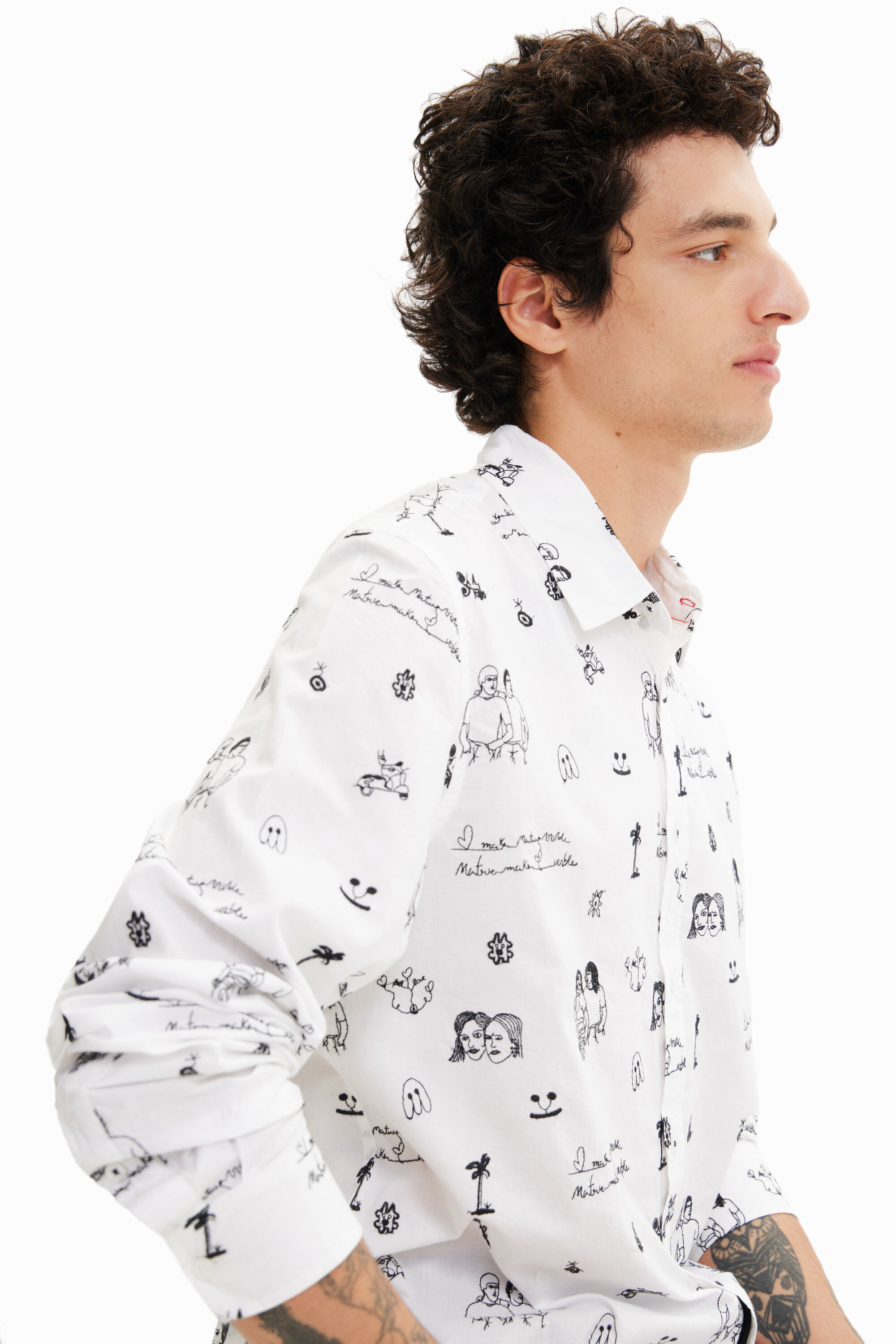 Chemise voile broderies