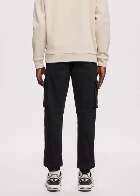 Twill cargobroek zwart (ZWART)