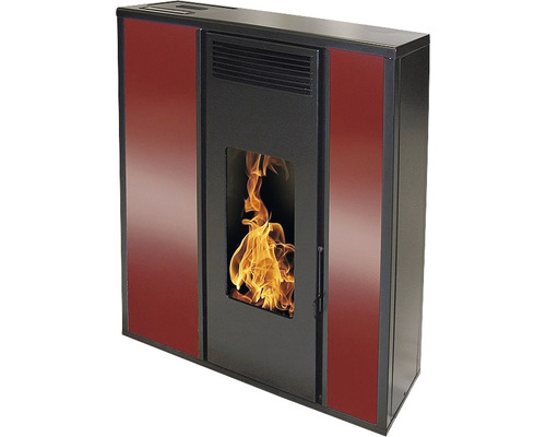 Pelletkachel Tessa 10 staal bordeaux 8,8 kW