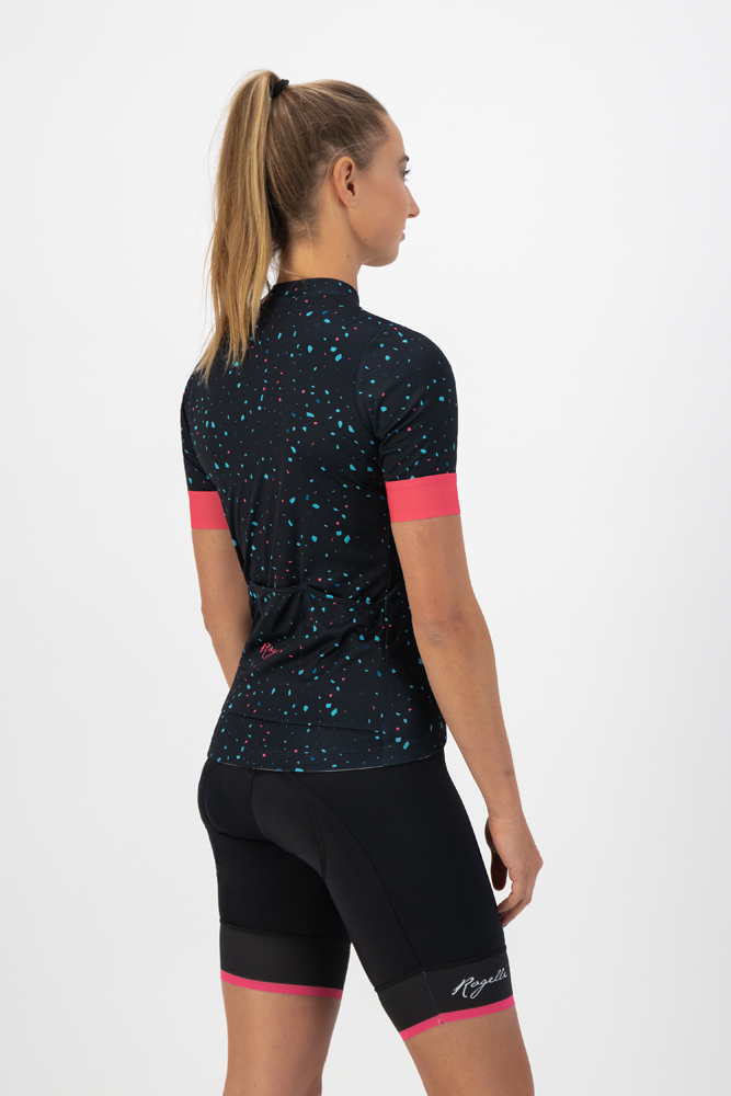 Rogelli Terrazzo Kortærmet Jersey til kvinder Blå / Pink