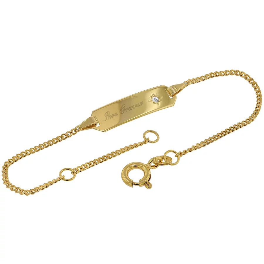 trendor Armband mit Gravur für Kinder Gold 333 (8 Karat) Länge 1412 cm gold