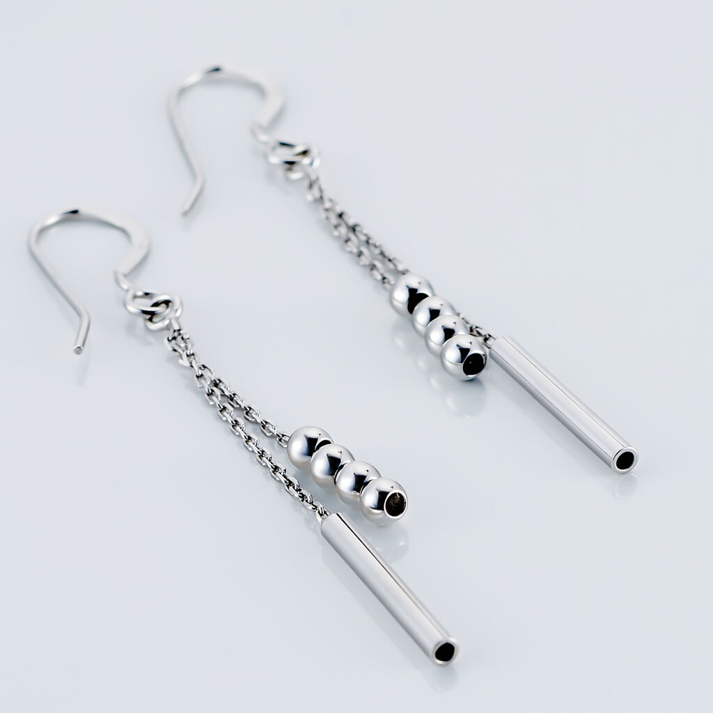 Boucles D'oreilles Pendantes Eucleia Argent Blanc