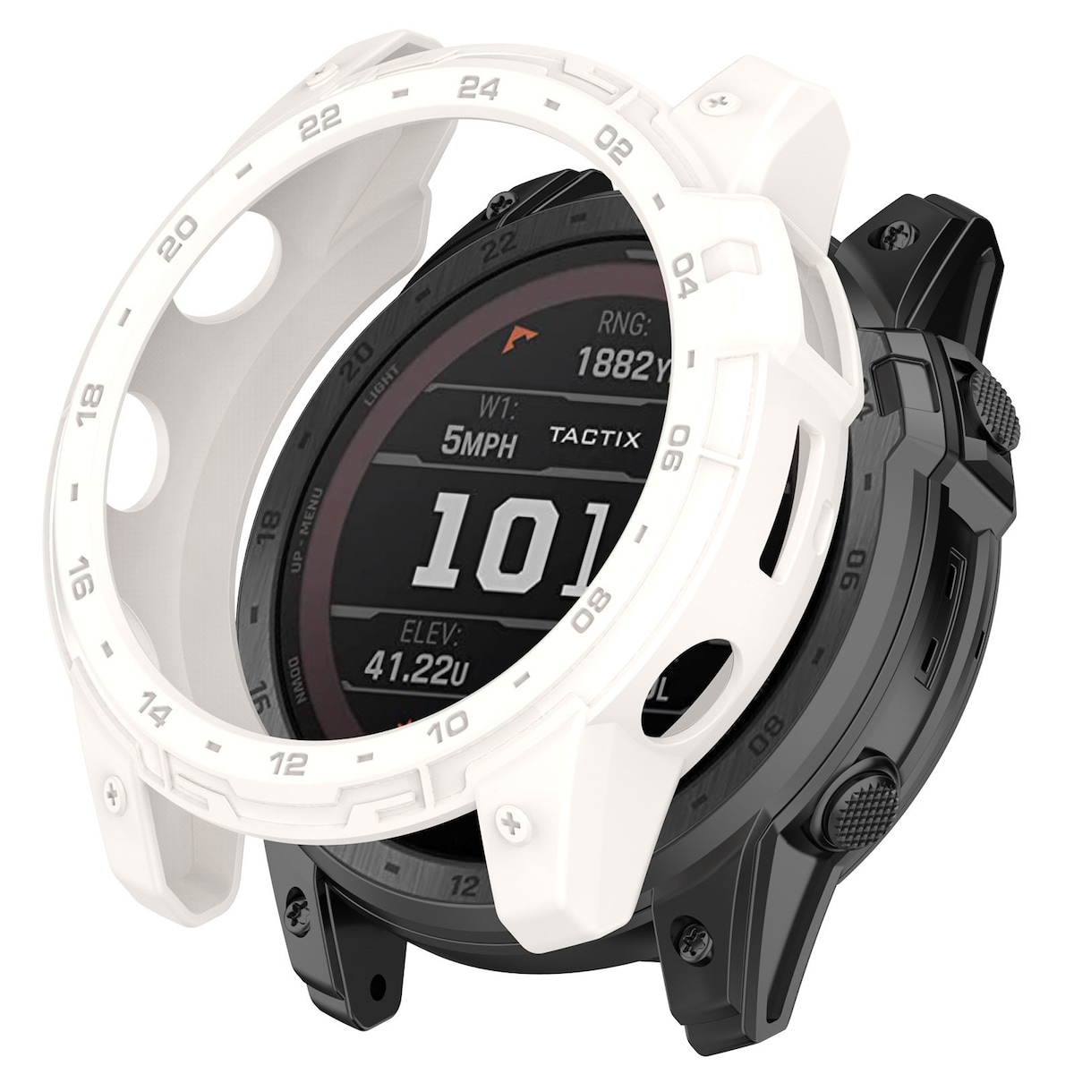 Smart beskyttende klokkedeksel for Garmin Tactix7 MAOLED Hvit