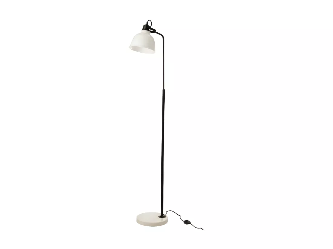 Lampe Sur Pied Magali Acier/Verre Blanc - L 41 x l 29 x H 156 cm