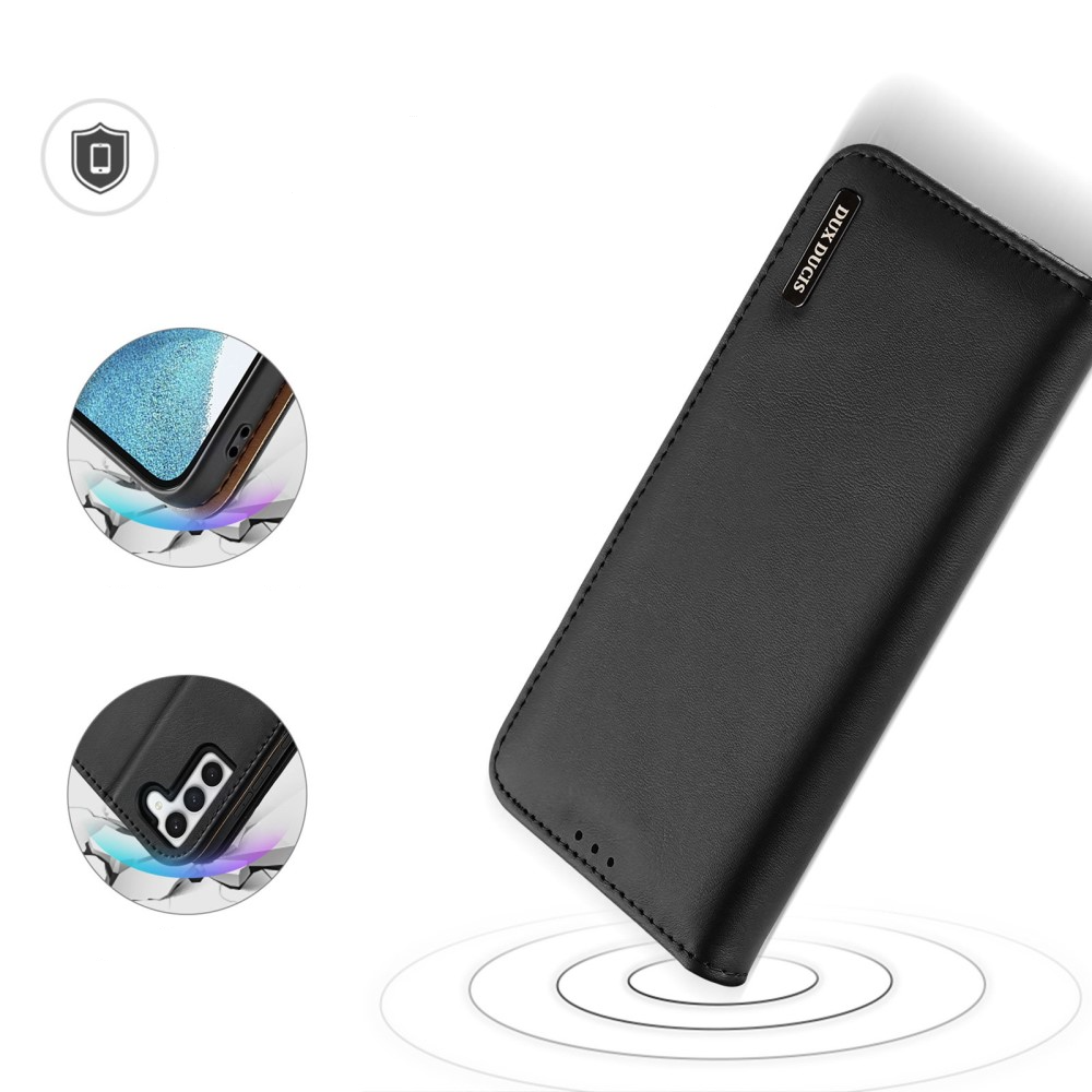 Samsung Galaxy S23 5G Flip Wallet Cover Echtleder Tasche (RFID Schutz) - Schwarz