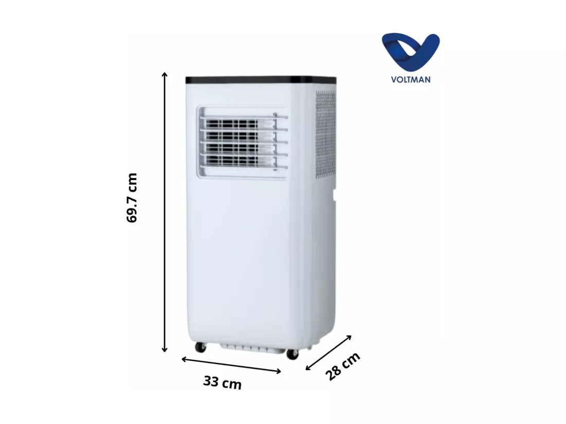 Climatiseur 7000BTU 3en1 Ventilateur Déshumidificateur - Silencieux - 2000W - Classe énergétique A - Voltman