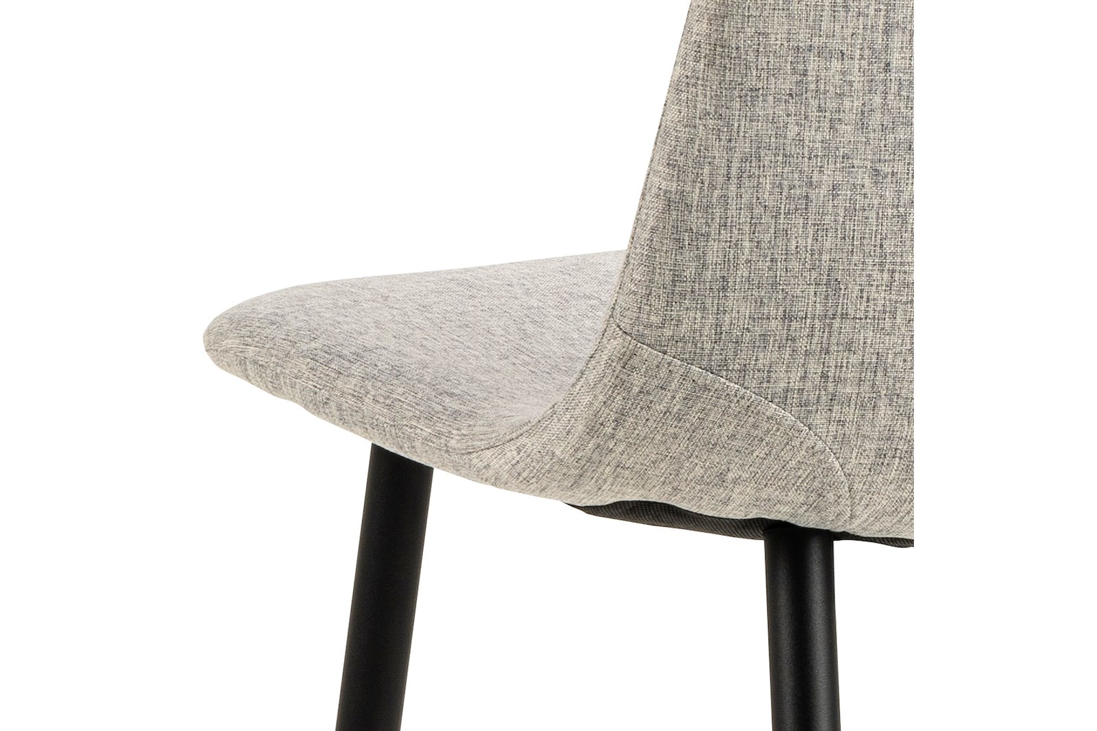 Celia spisestol Tekstil Nesia 5 Light Grey og ben i sortlakkert stål