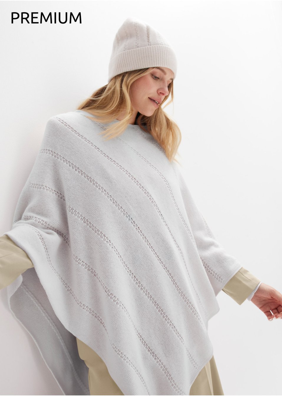 Poncho en laine avec teneur en Good Cashmere Standard®