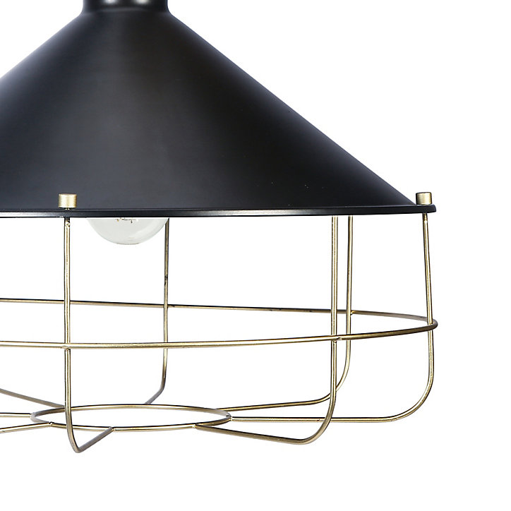 Suspension Yondair E27 IP20 noir 32cm