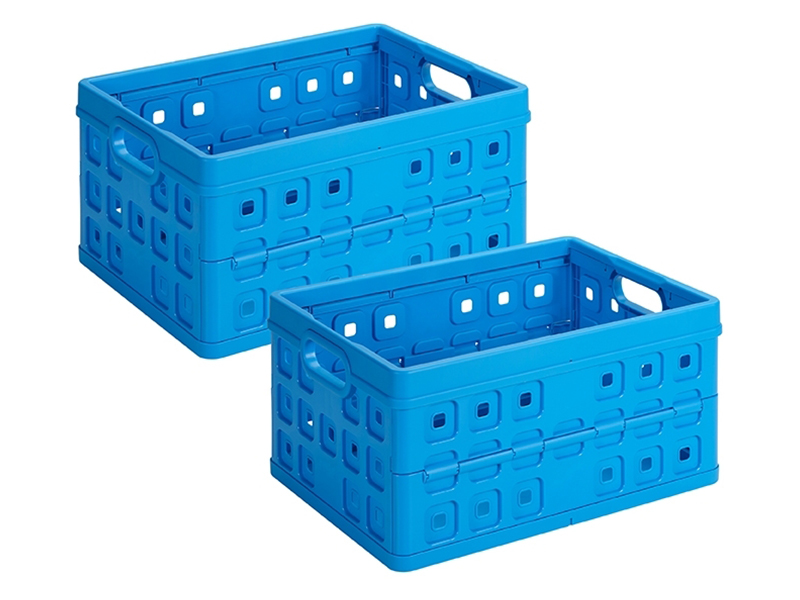 Sunware Square 32 liter set van 2 vouwkratten - Blue