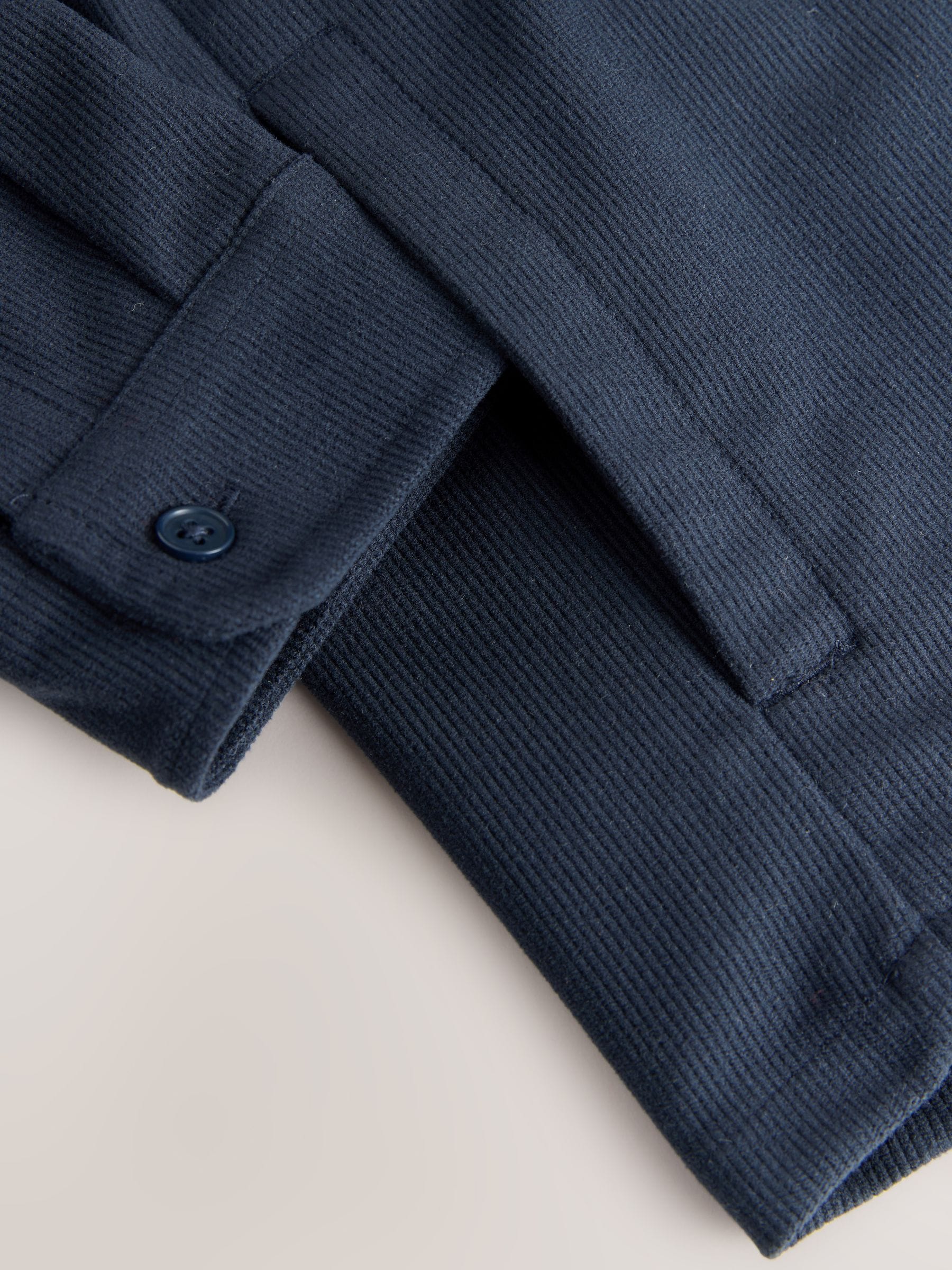 Marineblauw - Corduroy overshirt met rits (3-16jaar)
