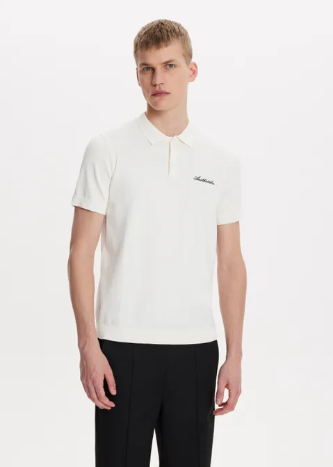Polo met knoopsluiting off-white (WIT.O)