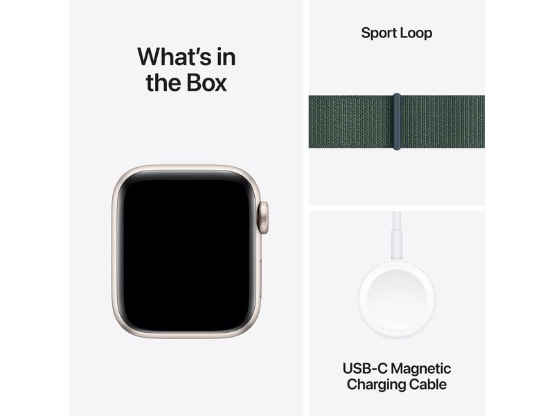 Apple Watch SE 2024 40 mm GPS Lake Green Sport Loop Kann schön viel. Für ganz schön wenig.