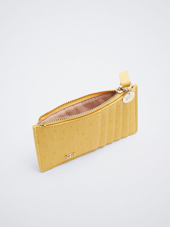 Porta-cartões gravado - Amarelo