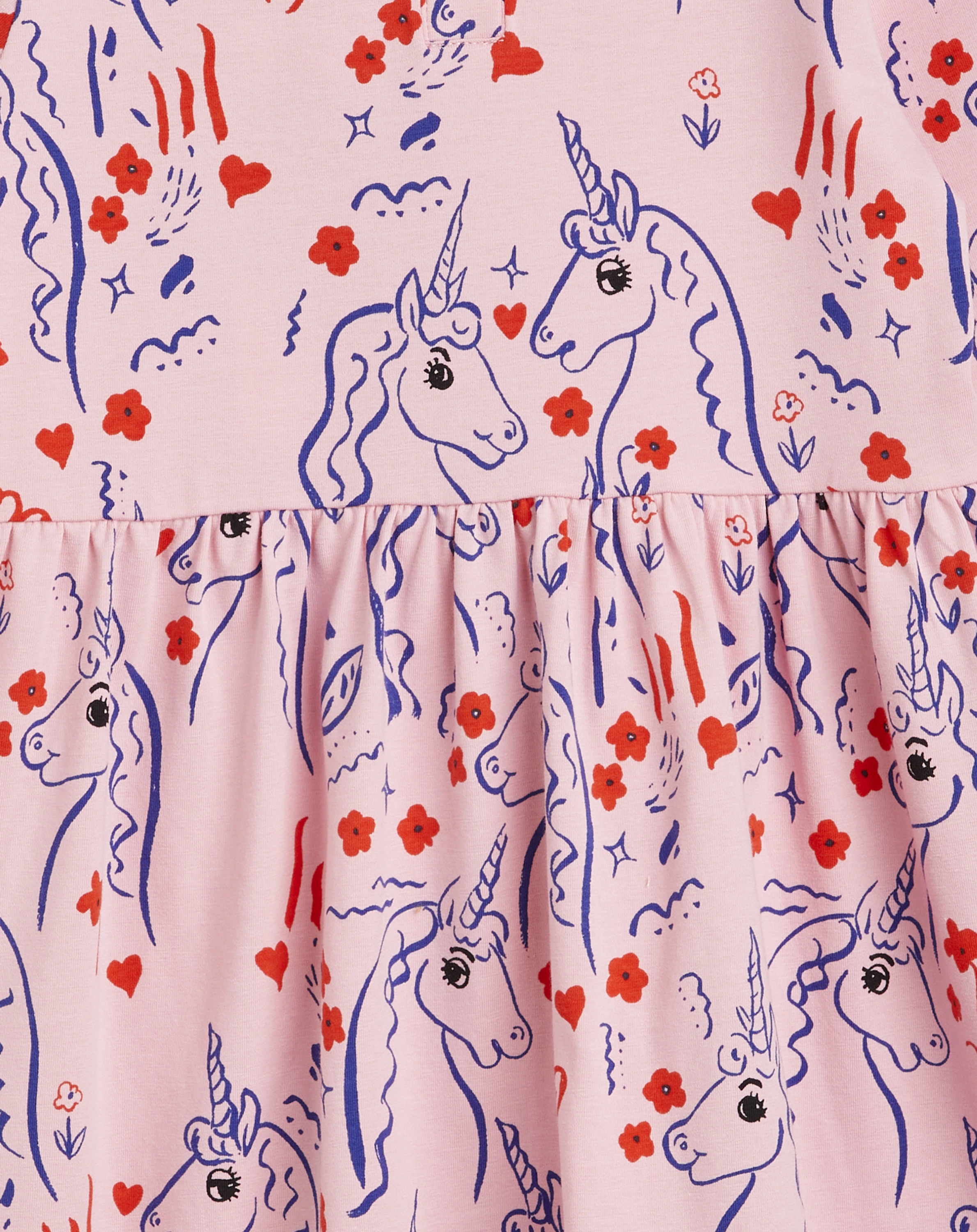 Langarmkleid SCOTTISH UNICORNS AOP in pink