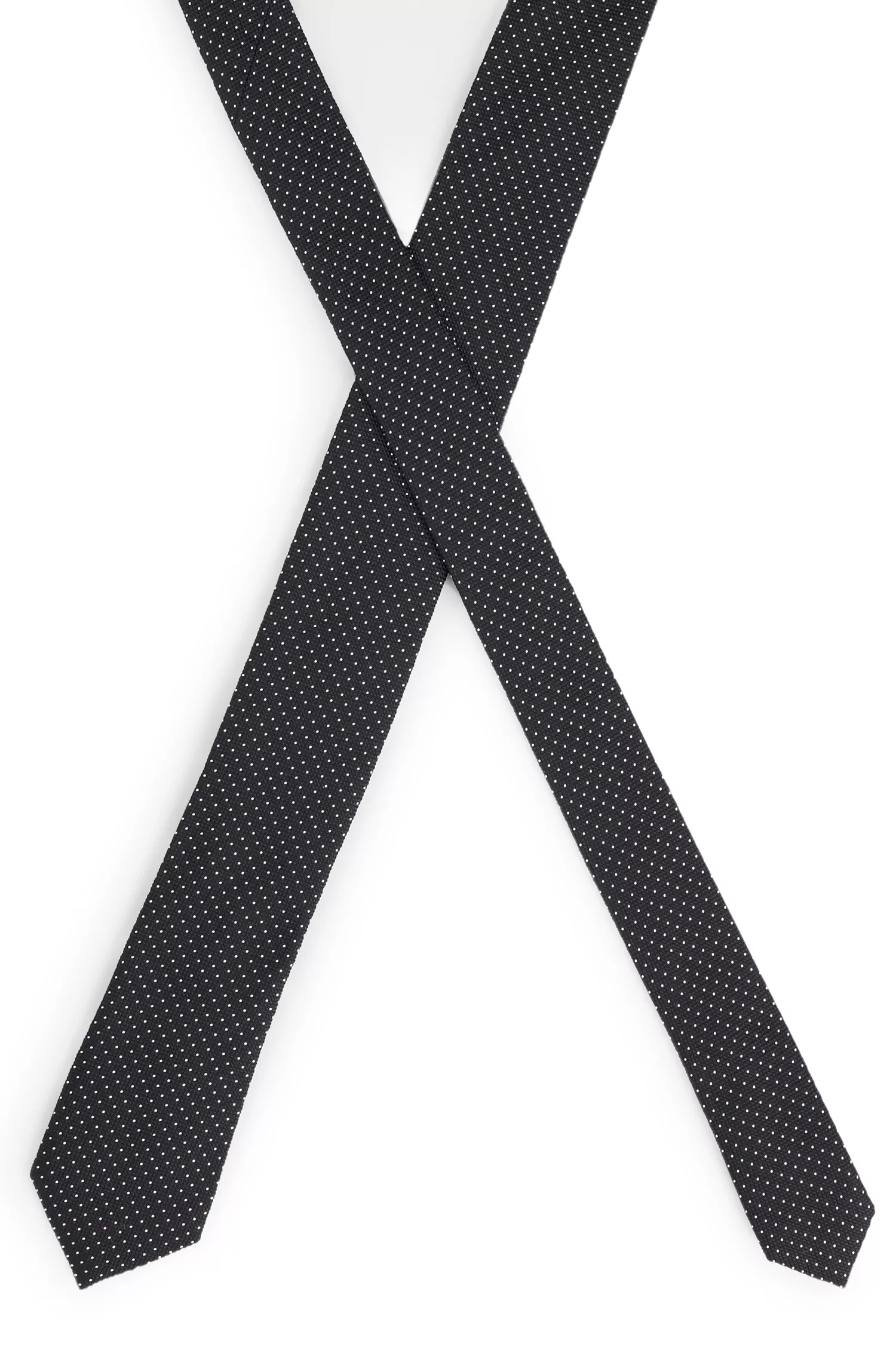 Gravata HUGO vermelha em pura seda com padrão jacquard.