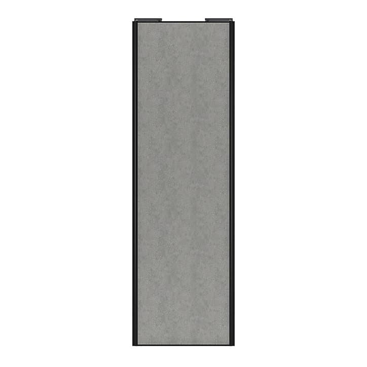 Porte de placard coulissante béton profil noir GoodHome Arius H. 248,5 x L. 77.2 cm + amortisseurs