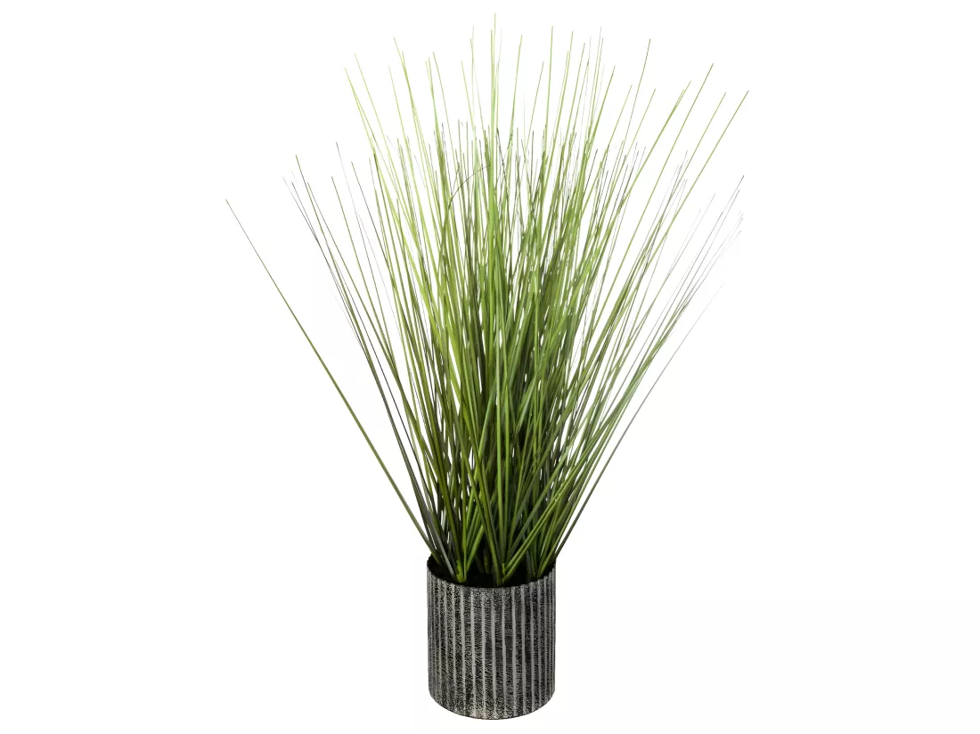 Plante artificielle Herbe dans un pot en métal vinatge H 45 cm