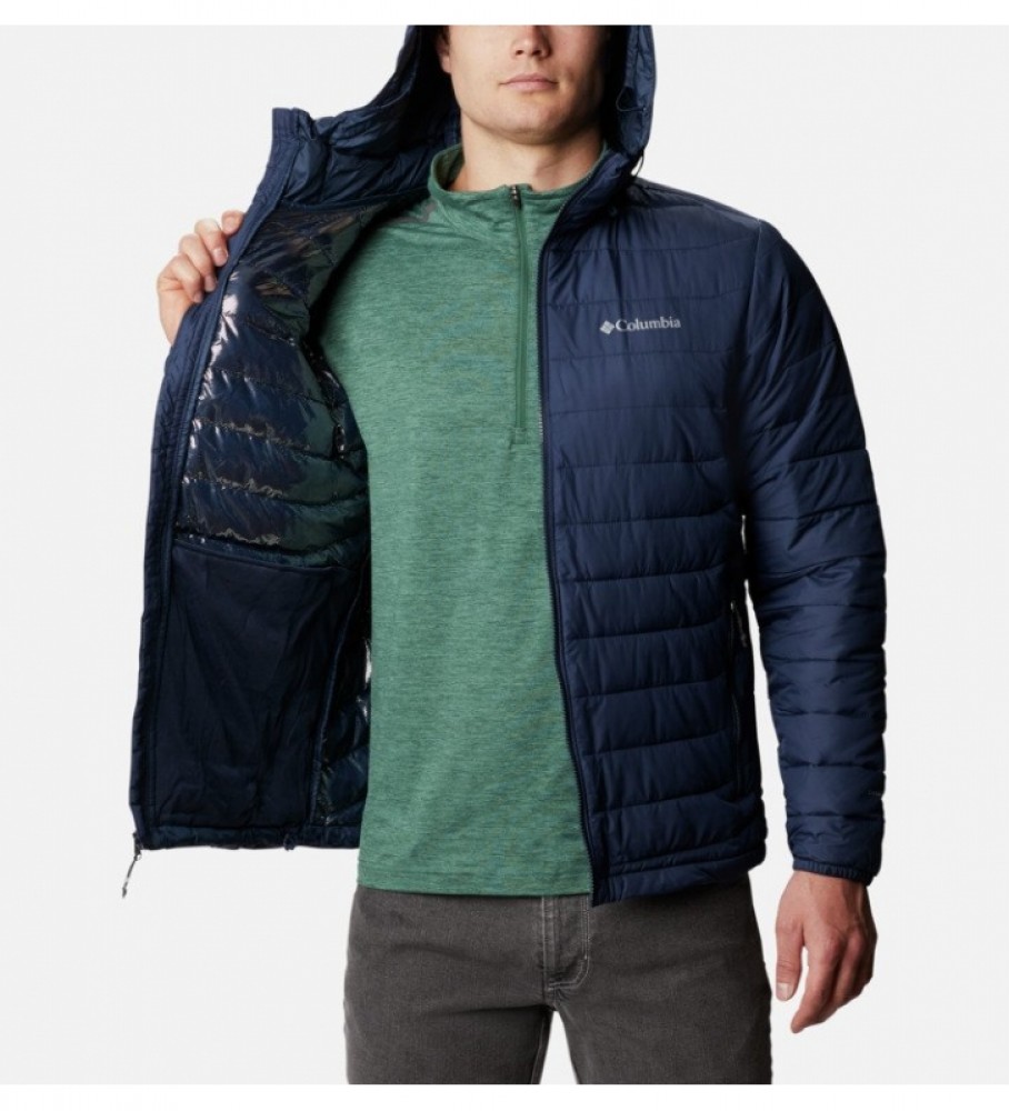 Jaqueta com capuz Columbia Powder Lite azul-marinho