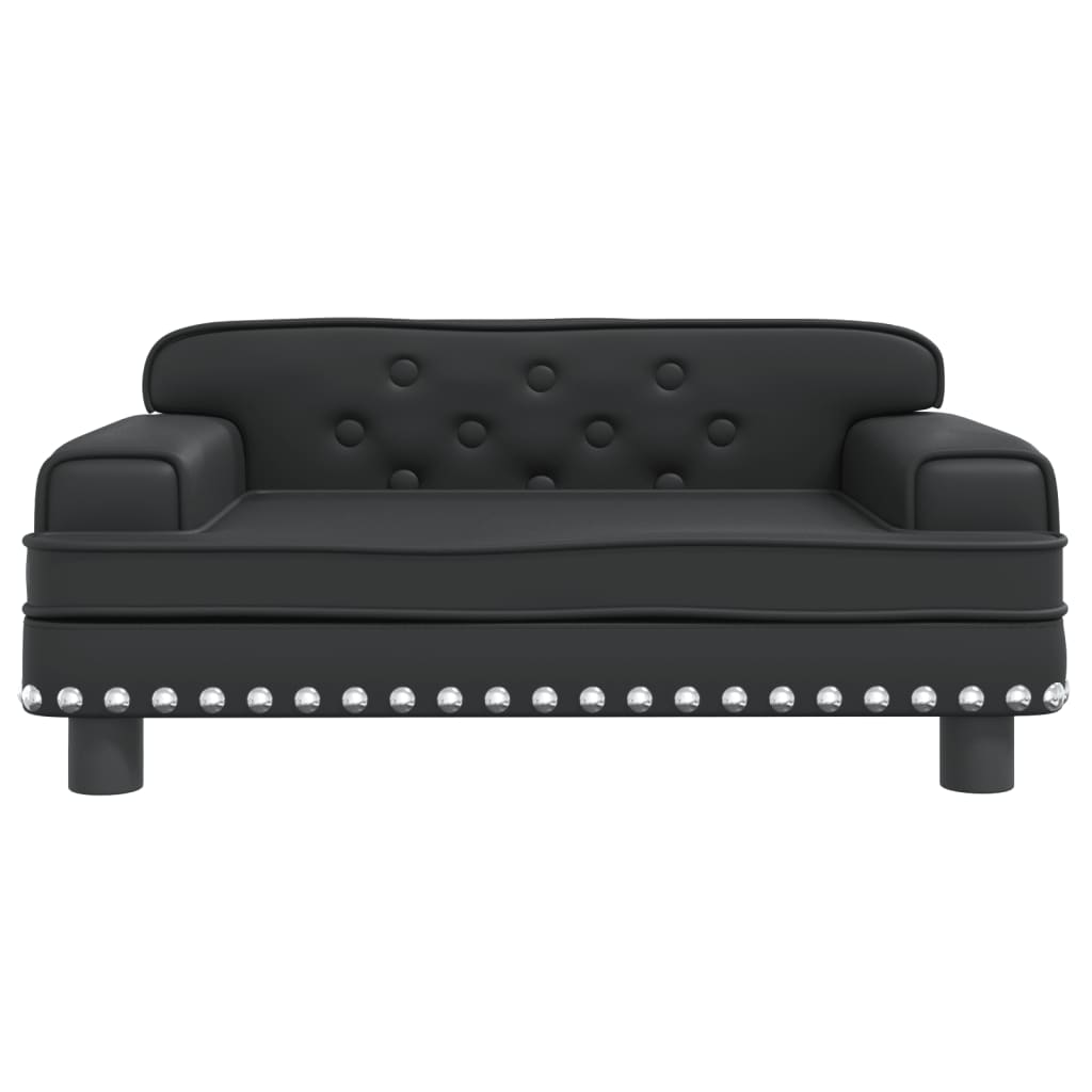 Cama para cães em couro sintético preto vidaXL, 70x45x30 cm