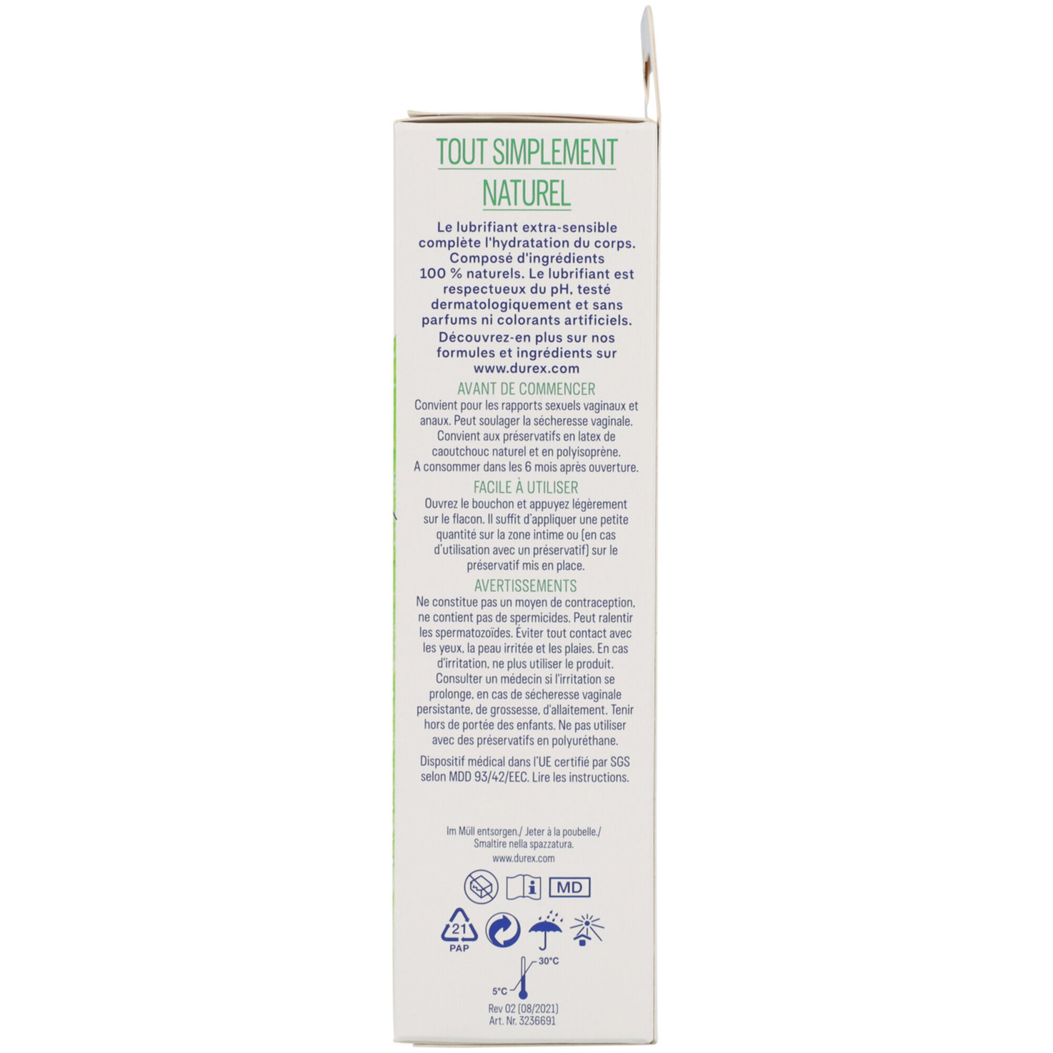 Durex Naturals Extra Sensitiv Gleitgel – 100 ml