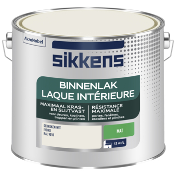 Sikkens binnenlak mat RAL 9010 gebroken wit 2,5 liter