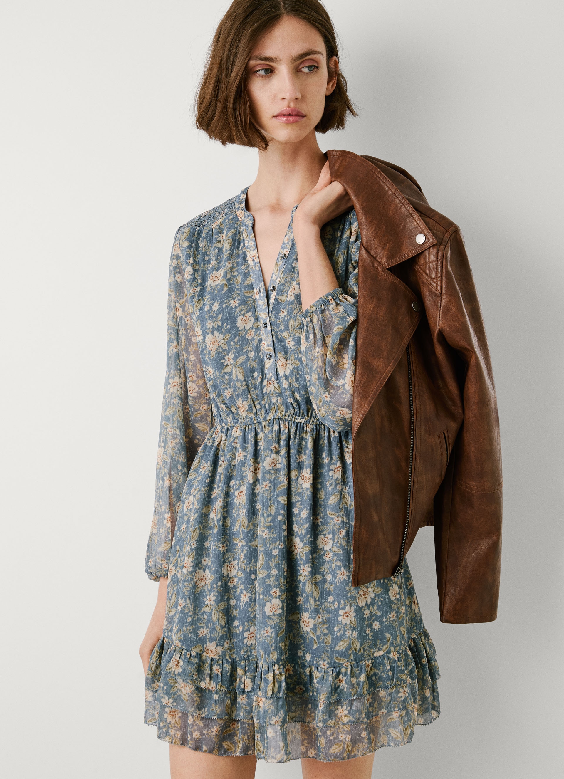 Pepe Jeans Blusenkleid »LONDYN DRESS« tailliert, mit elastischem Bündchen