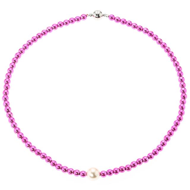 Glamour-Collier, Muschelkernperle, Magnet, ca. 50 cm