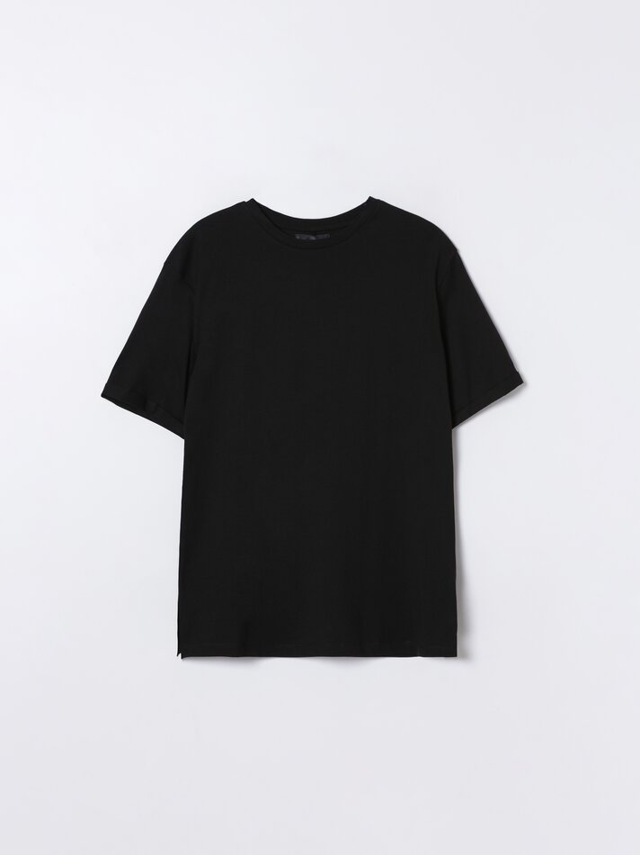 Camiseta oversized de manga curta - Preta
